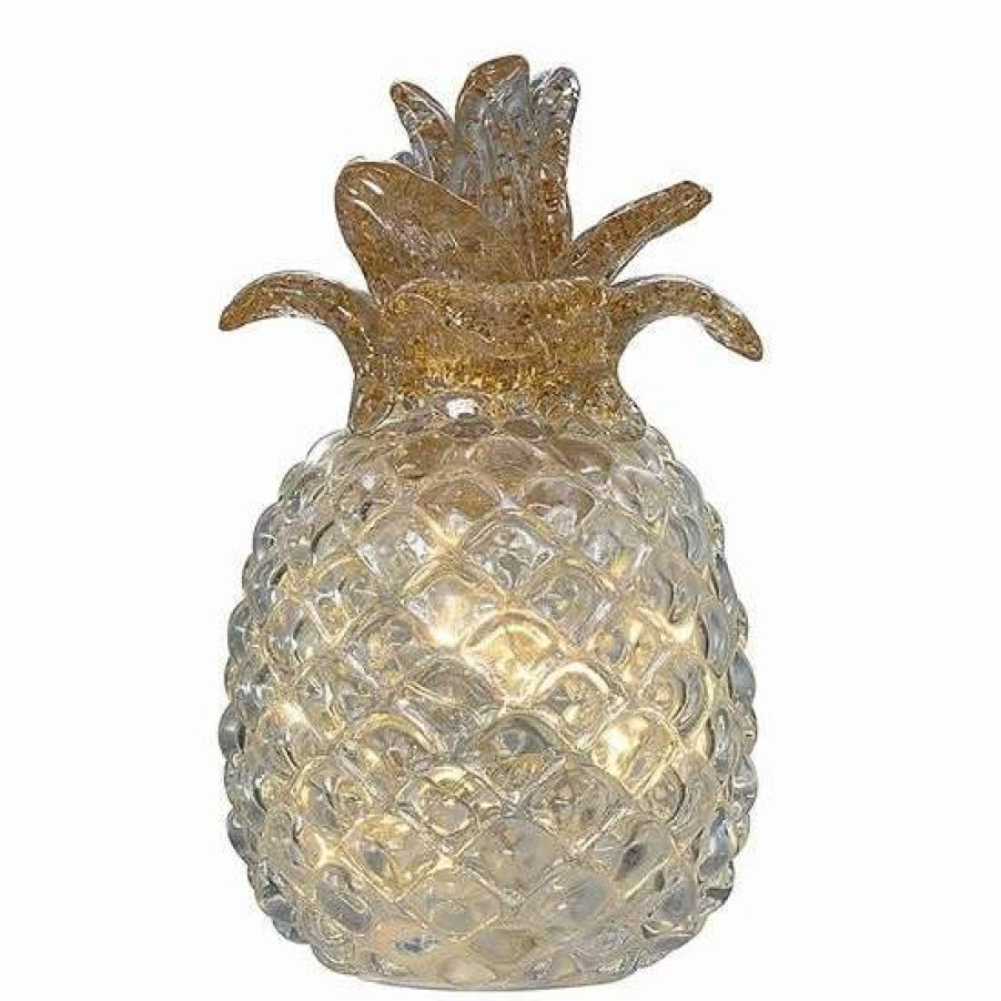 Home Decor * | A&B Home Glass Led Pineapple Table Decor