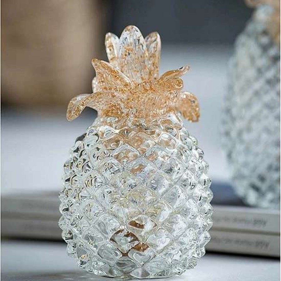 Home Decor * | A&B Home Glass Led Pineapple Table Decor