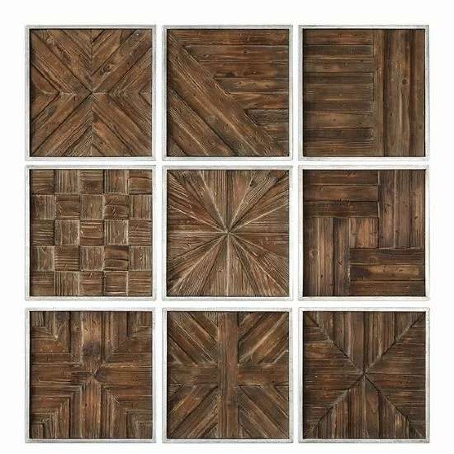 Home Decor * | Uttermost Wooden Wall Decor (Set Of 9)