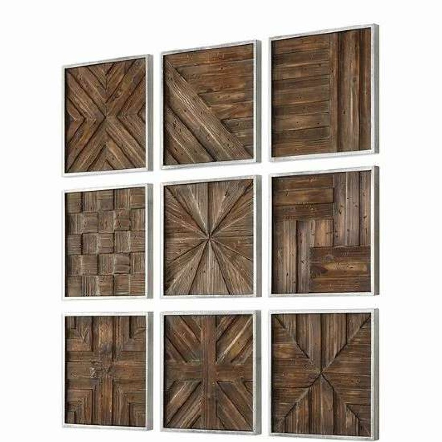 Home Decor * | Uttermost Wooden Wall Decor (Set Of 9)