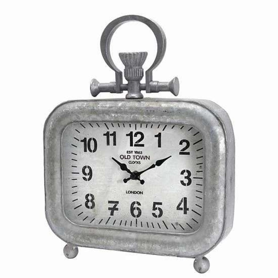 Home Decor * | A&B Home Galvanized Table Clock