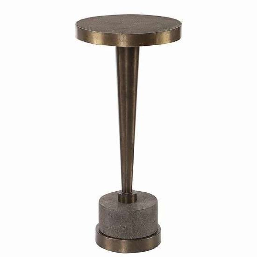 Furniture * | Uttermost Masika Bronze Finish End Table