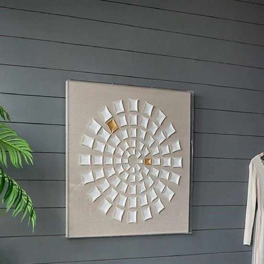 Home Decor * | A&B Home 3D Rectangles Forming Circle Framed Wall Decor