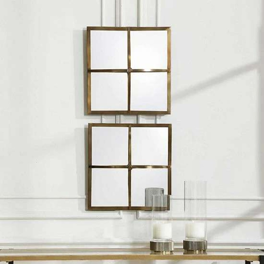 Home Decor * | Uttermost Window Pane Square Mirrors