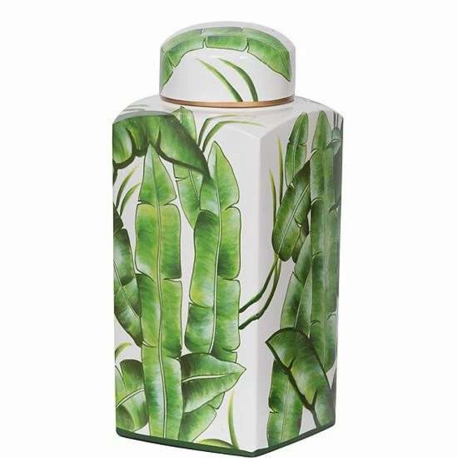 Home Decor * | A&B Home Lovise Palm Decorative Jar Table Decor