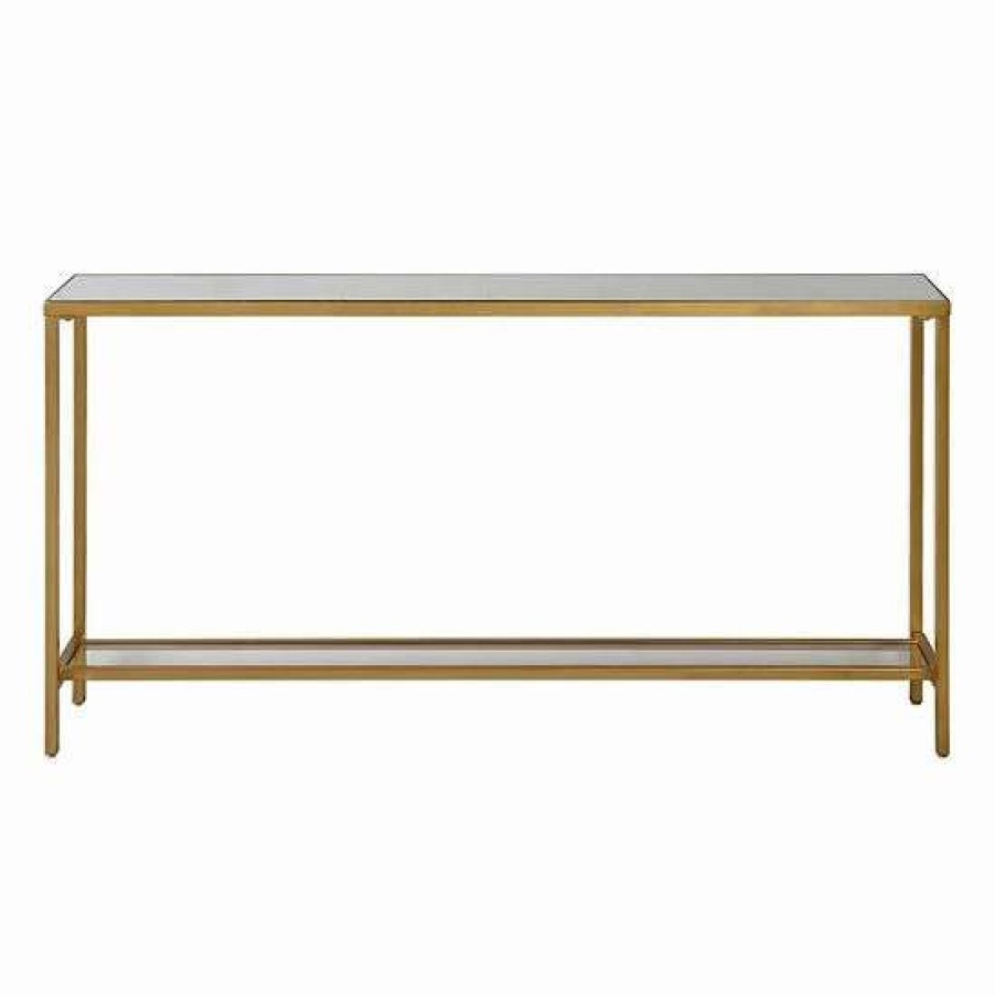 Furniture * | Uttermost Hayley Gold Finish Console Table