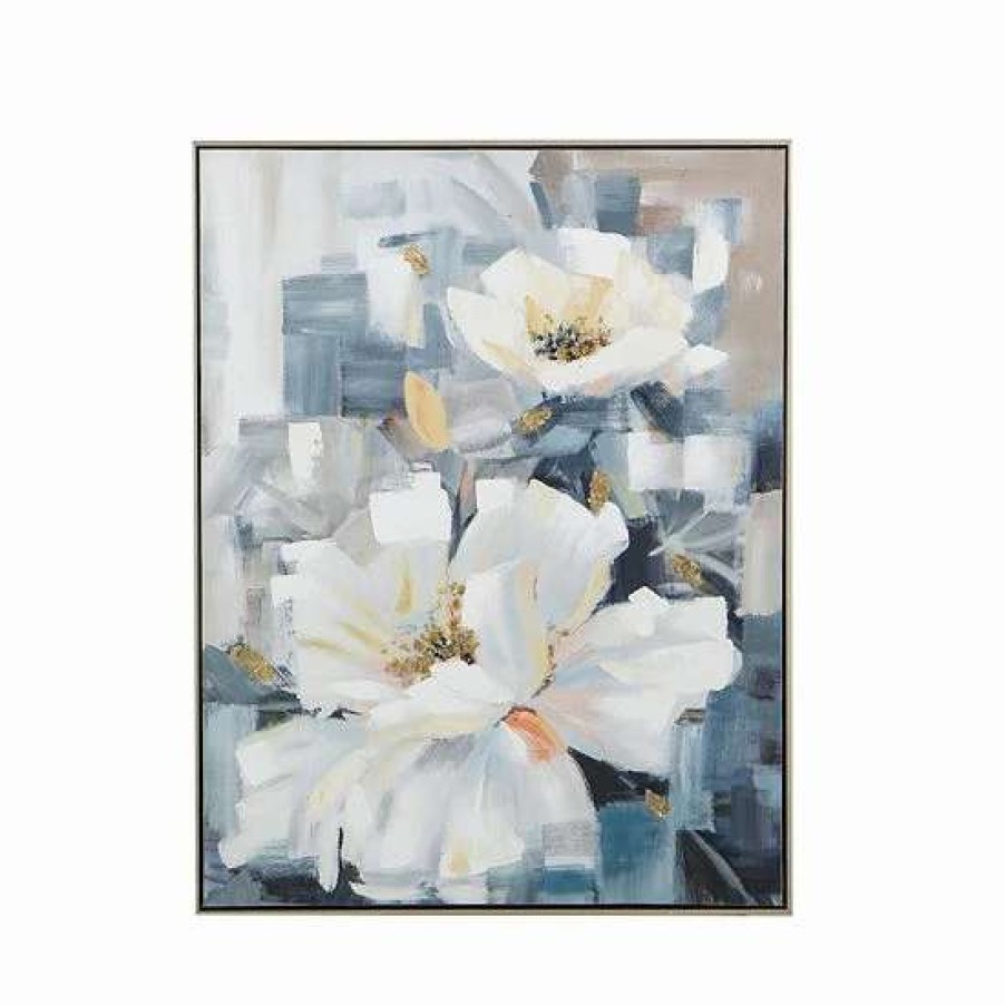 Home Decor * | A&B Home Blooming Florals Framed Hand-Painted Wall Art