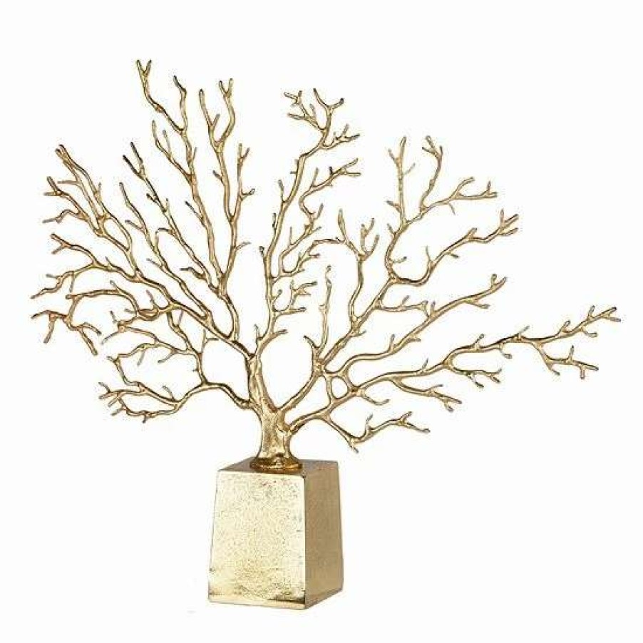 Home Decor * | A&B Home Gold Finish Tree Table Decor