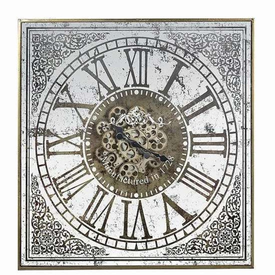 Home Decor * | A&B Home Arria Randall Antique Finish Square Wall Clock