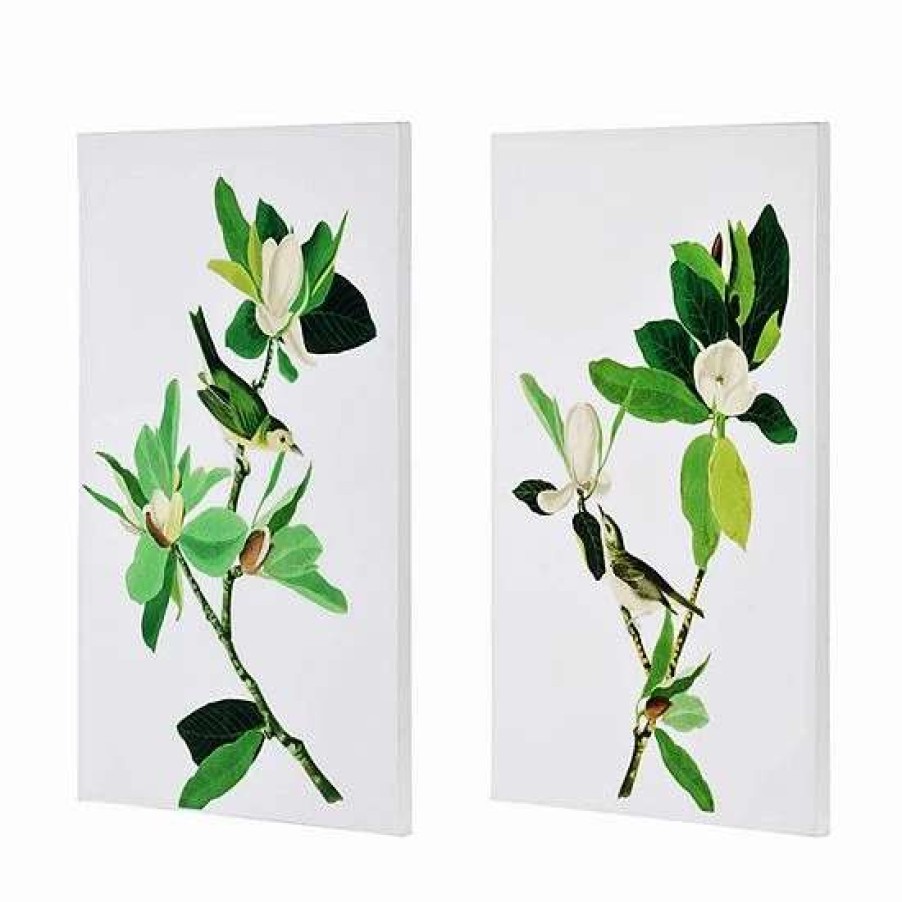 Home Decor * | A&B Home Magnolia Green Blooms Wall Art 2-Piece Set