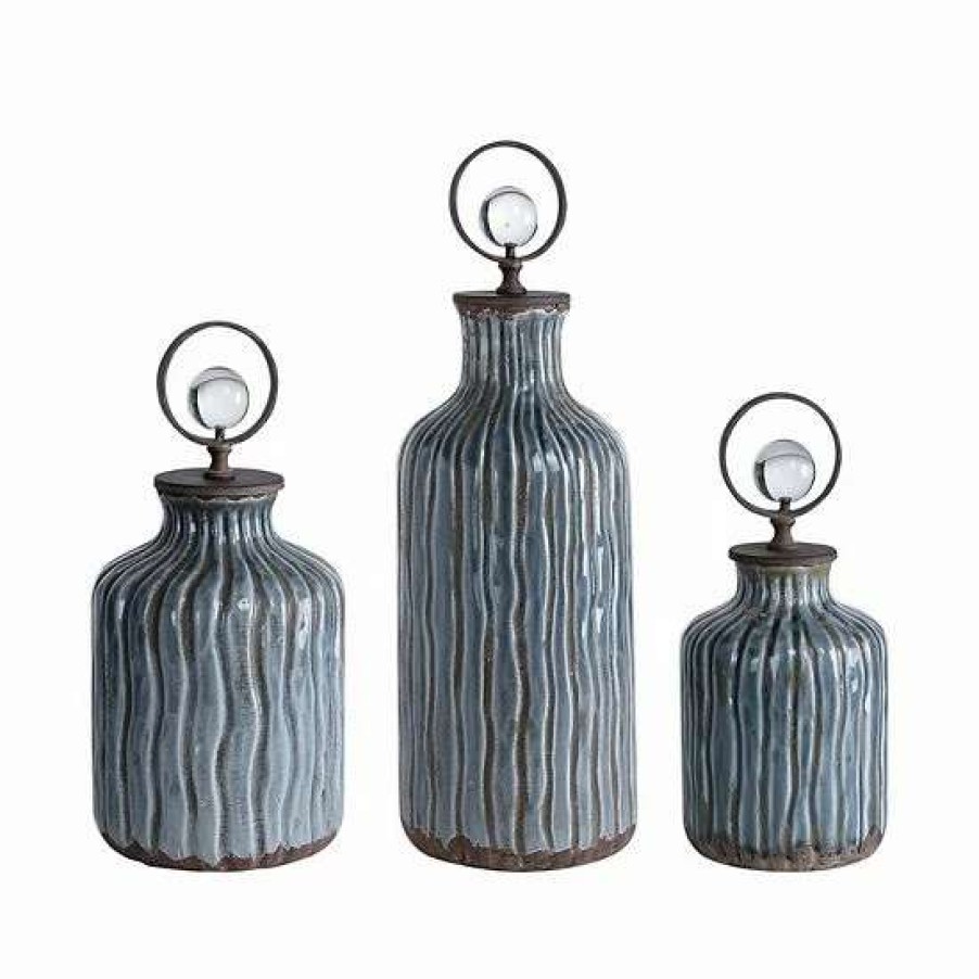 Home Decor * | Uttermost Mathias Decorative Jar Table Decor 3-Piece Set