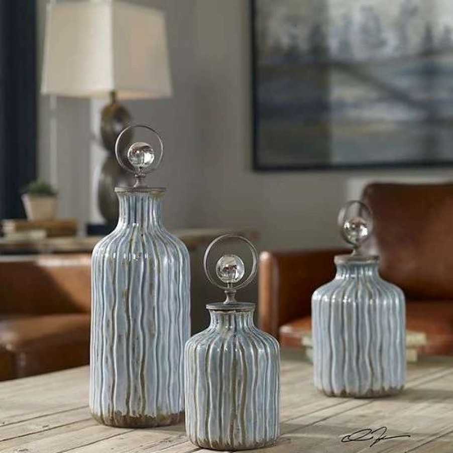 Home Decor * | Uttermost Mathias Decorative Jar Table Decor 3-Piece Set