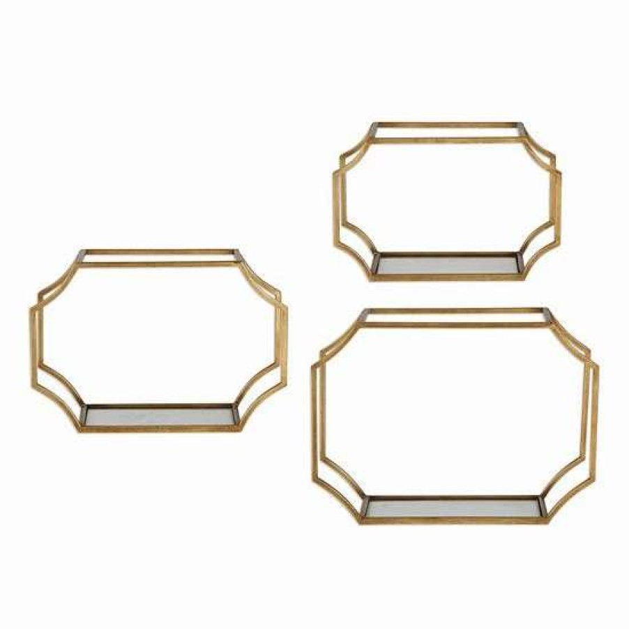 Home Decor * | Uttermost Lindee Geometric Metal Wall Shelf 3-Piece Set