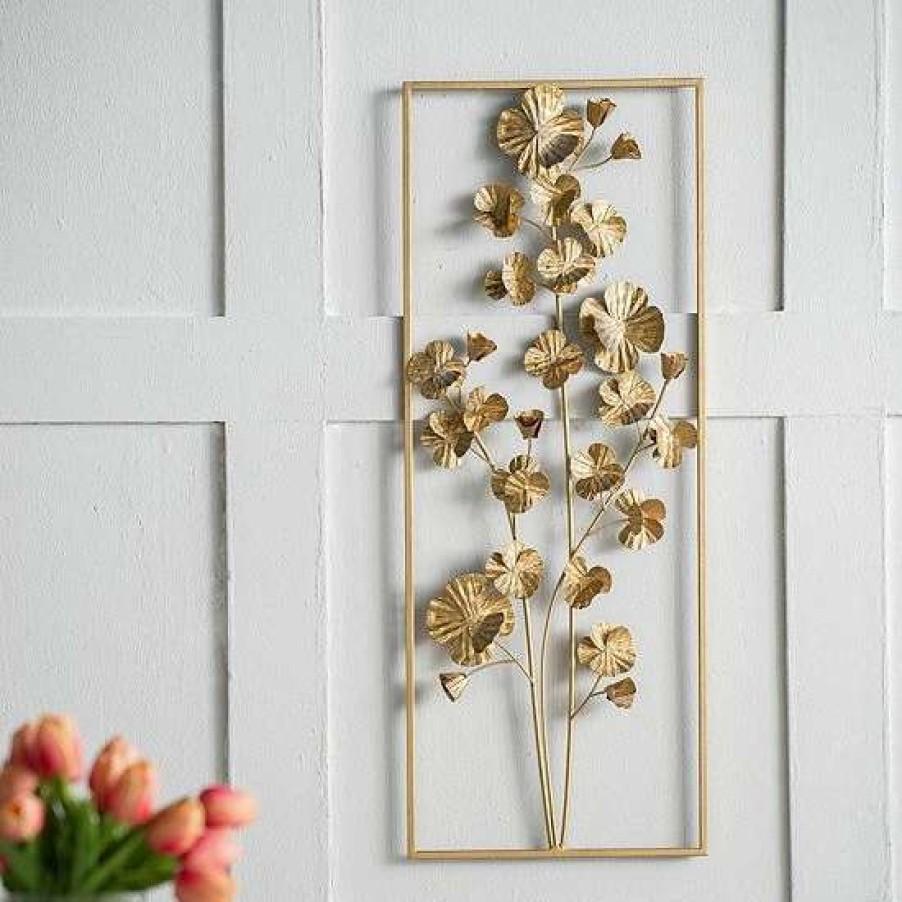 Home Decor * | A&B Home Ashlyn Gold Finish Tree Wall Decor