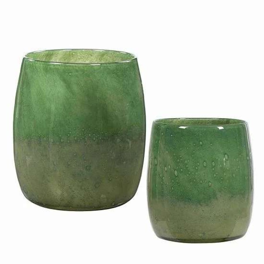 Home Decor * | Uttermost 2-Pack Matcha Green Glass Vases