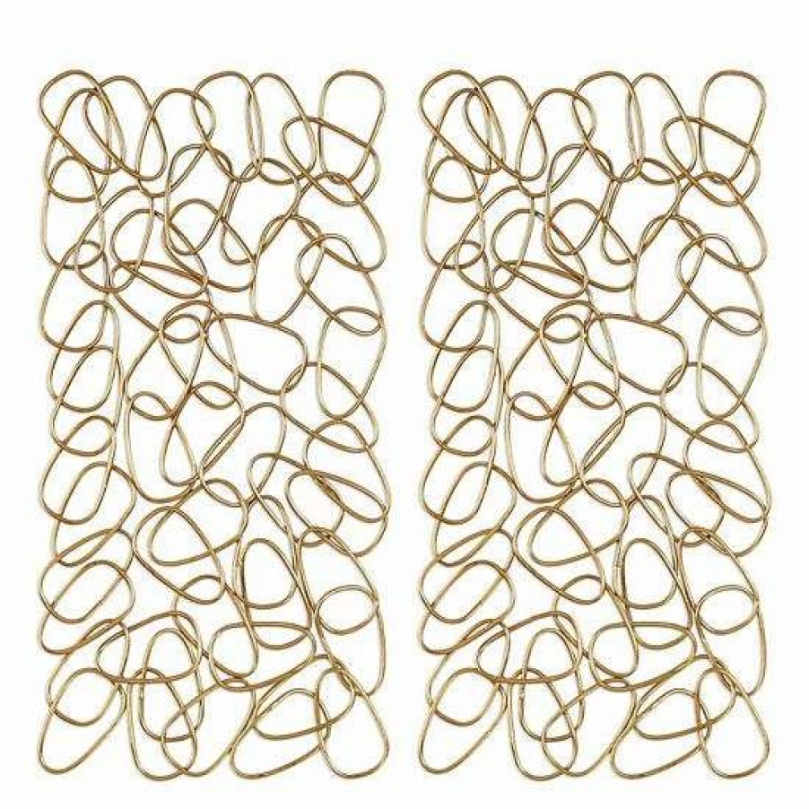 Home Decor * | Uttermost In The Loop Gold Finish Wall Art 2-Piece Set