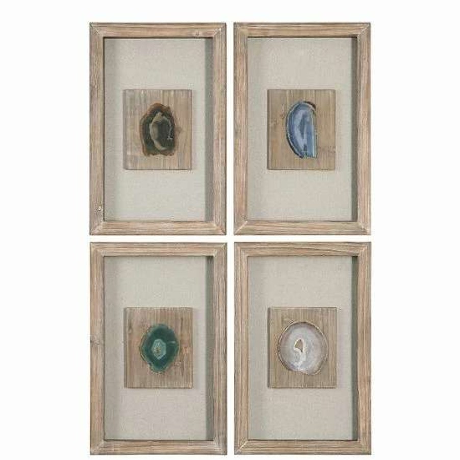 Home Decor * | Uttermost Agate Stone 4-Piece Wall Decor Set