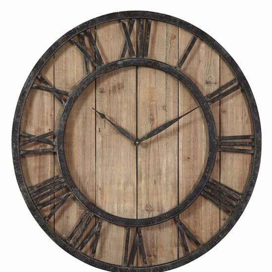 Home Decor * | Uttermost Powell Wood Wall Clock