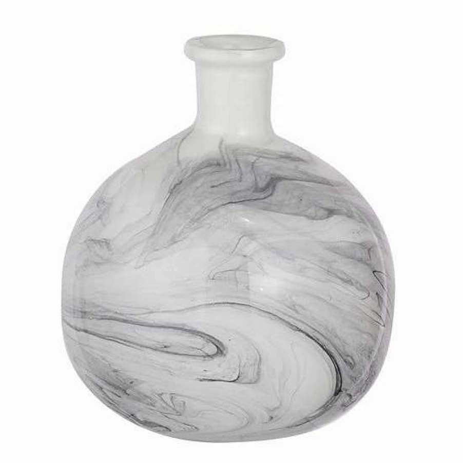 Home Decor * | A&B Home Svirla Round White & Black Swirl Vase