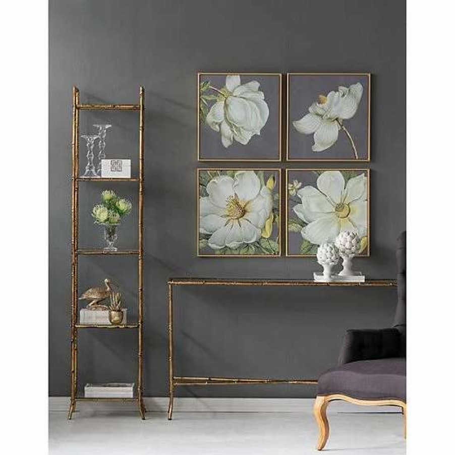 Home Decor * | A&B Home Square Framed Floral Wall Art 4-Piece Set