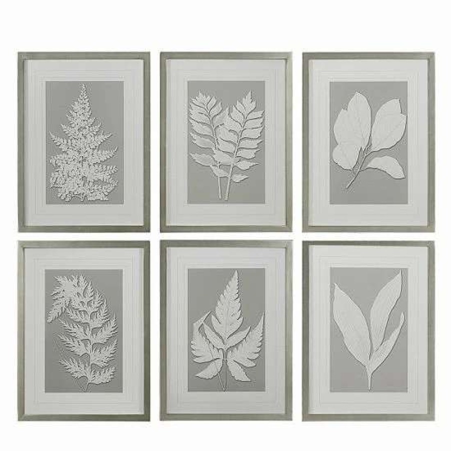 Home Decor * | Uttermost Moonlight Ferns 6-Piece Framed Wall Art Set