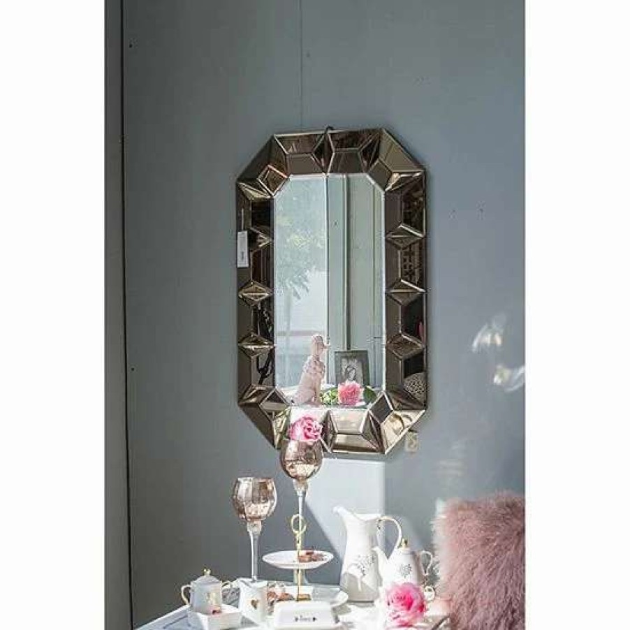 Home Decor * | A&B Home Rose Gold Finish Wall Mirror