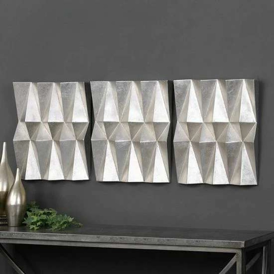 Home Decor * | Uttermost Maxton Geometric Metal Wall Decor 3-Piece Set