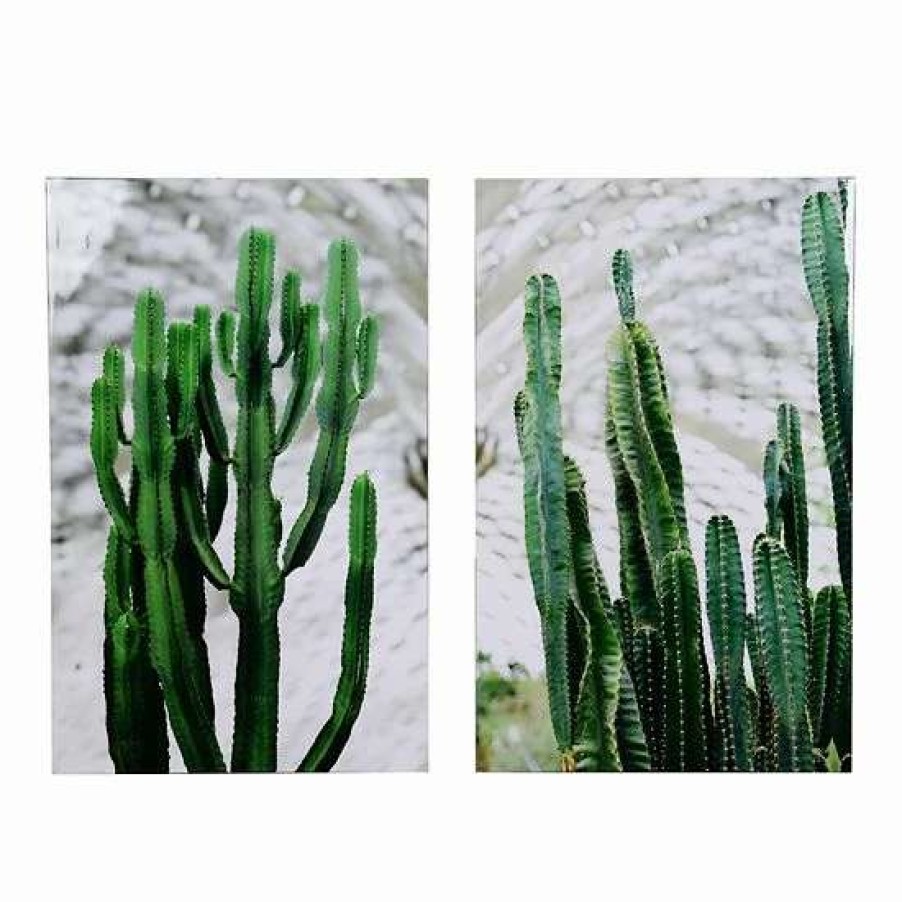 Home Decor * | A&B Home Twin Cacti Wall Art 2-Piece Set