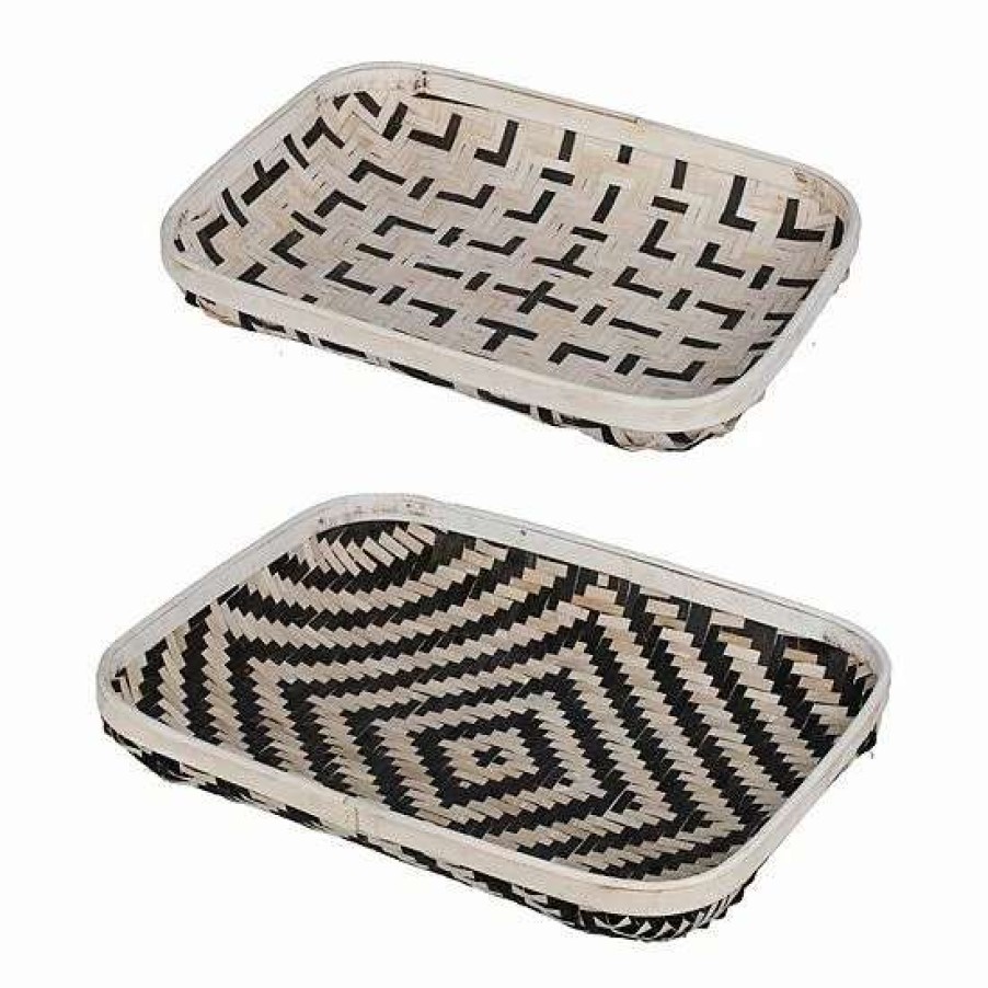 Home Decor * | A&B Home Geometric Decorative Tray 2-Piece Set