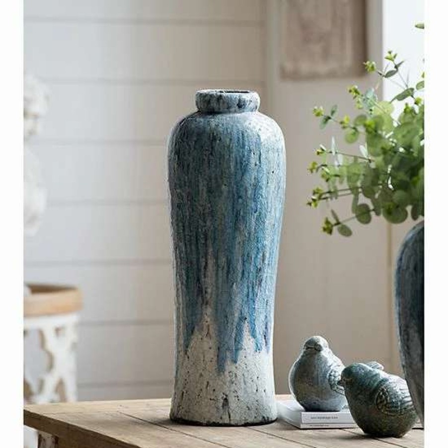 Home Decor * | A&B Home Blue & White Terracotta Vase