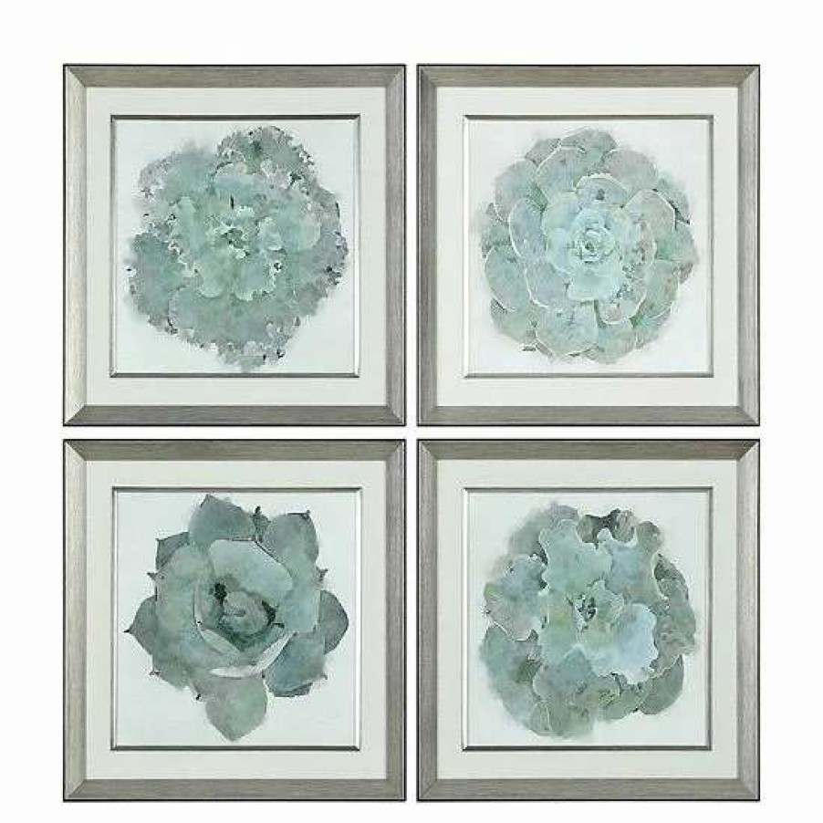 Home Decor * | Uttermost Succulent Botanical Wall Art 4-Piece Set