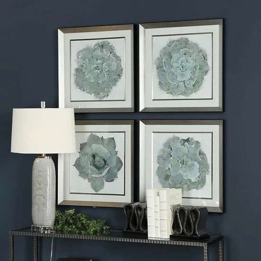 Home Decor * | Uttermost Succulent Botanical Wall Art 4-Piece Set