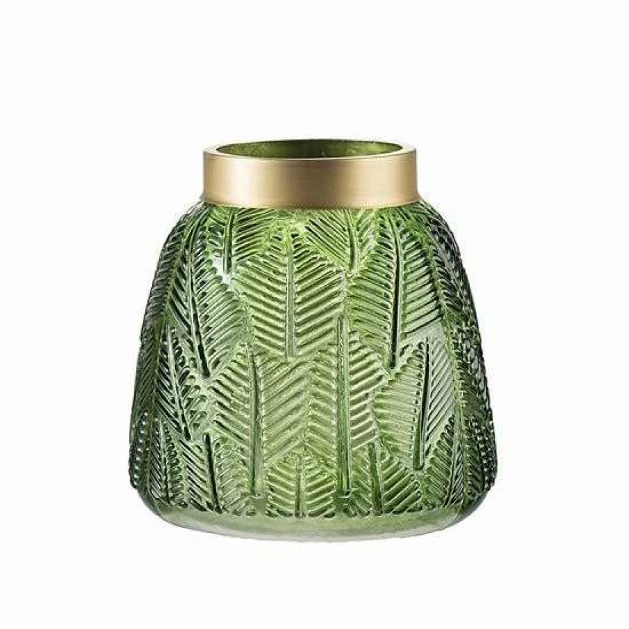 Home Decor * | A&B Home Fern Leaf Glass Vase