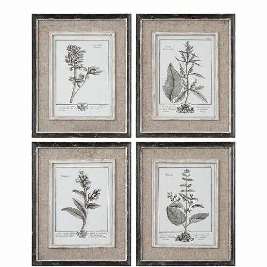 Home Decor * | Uttermost 4-Pc. "Casual Grey Study" Framed Wall Art Set