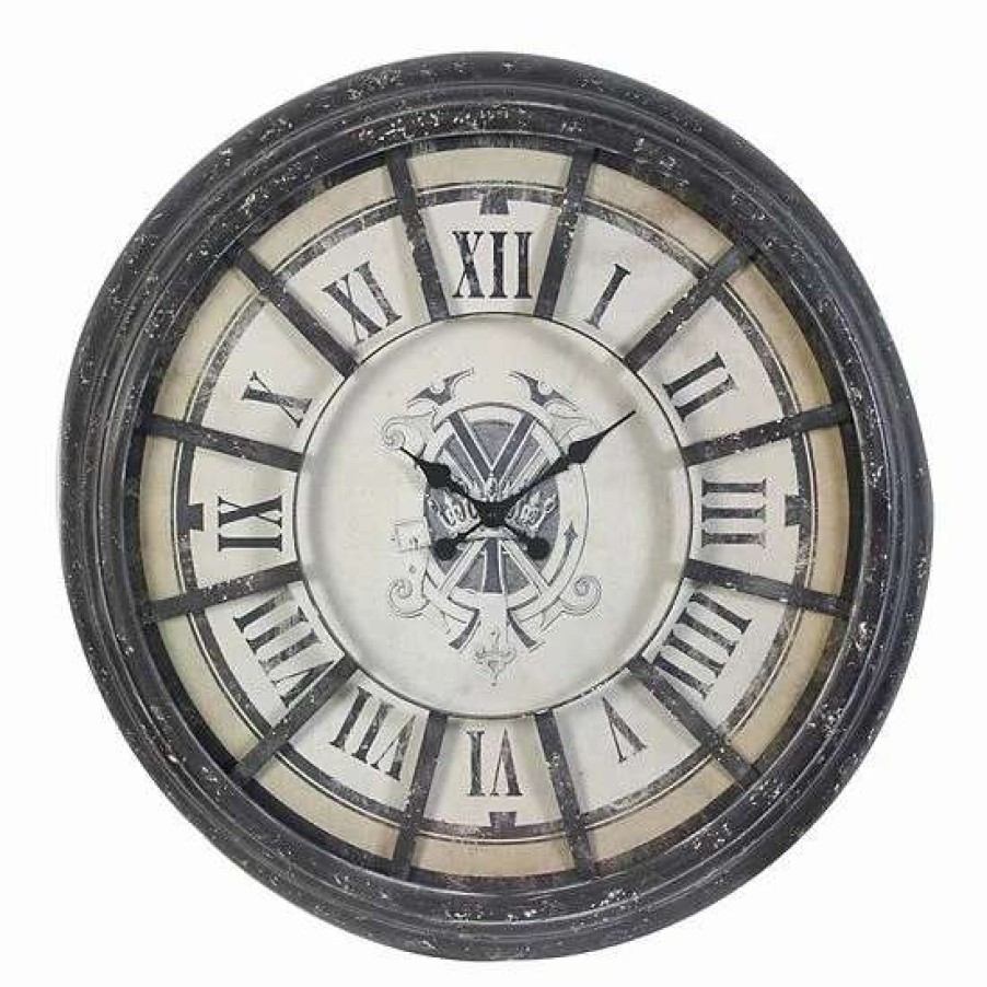 Home Decor * | A&B Home Randall Distressed Oversized Wall Clock