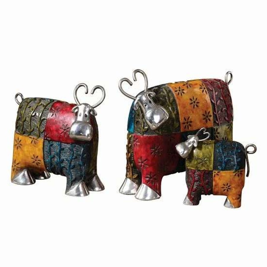 Home Decor * | Uttermost 3-Pc. Colorful Cows Decor Set