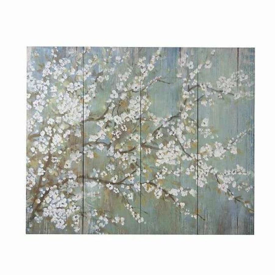 Home Decor * | A&B Home Saison White Cherry Blossom Canvas Wall Art