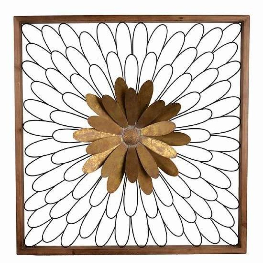 Home Decor * | A&B Home Ashlyn Gold Finish Bloom Wall Decor