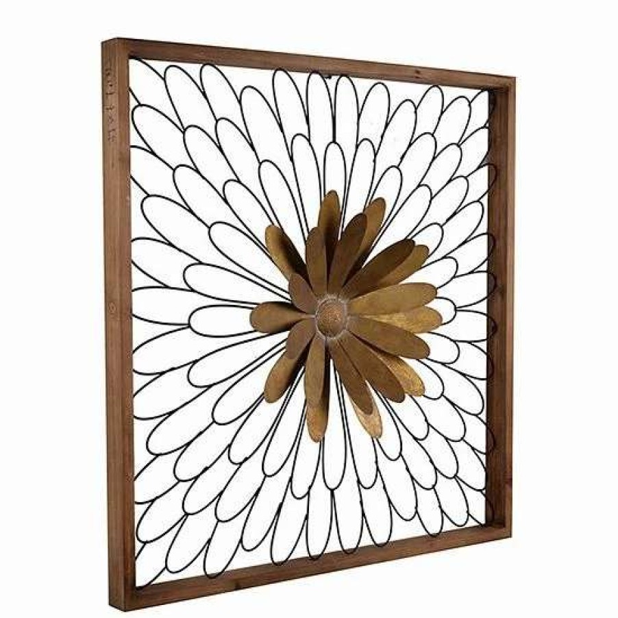 Home Decor * | A&B Home Ashlyn Gold Finish Bloom Wall Decor