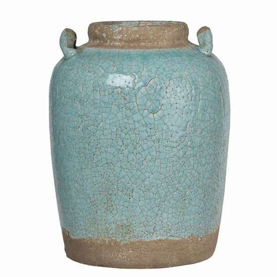 Home Decor * | A&B Home Candia Turquoise Large Ceramic Vase