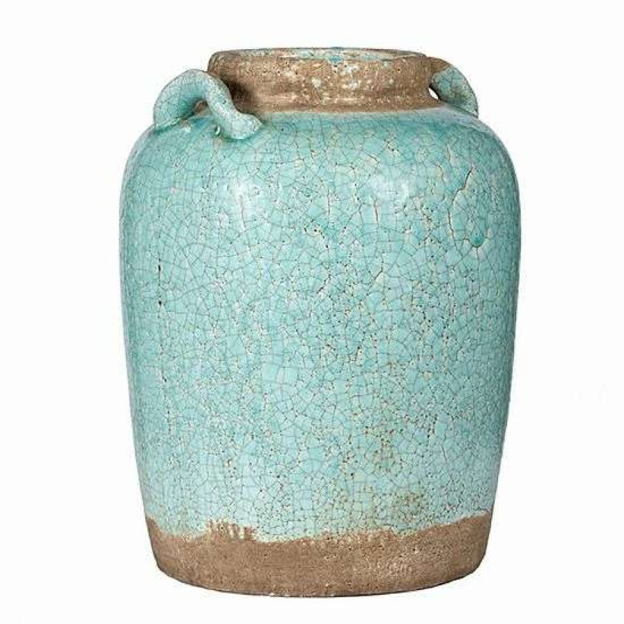 Home Decor * | A&B Home Candia Turquoise Large Ceramic Vase