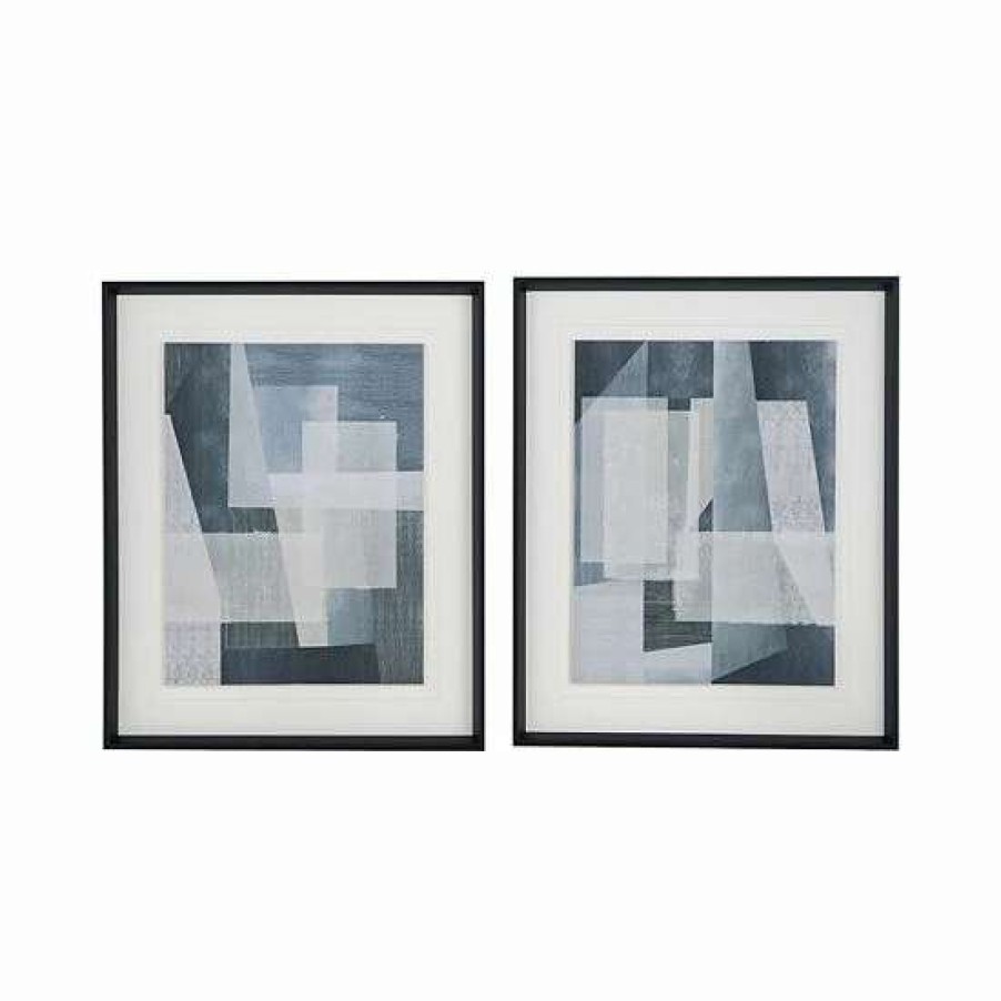 Home Decor * | A&B Home Geometric Shapes Framed Wall Art 2-Piece Set