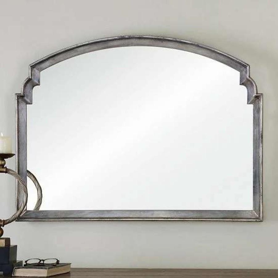 Home Decor * | Uttermost Via Della Distressed Silver Finish Wall Mirror