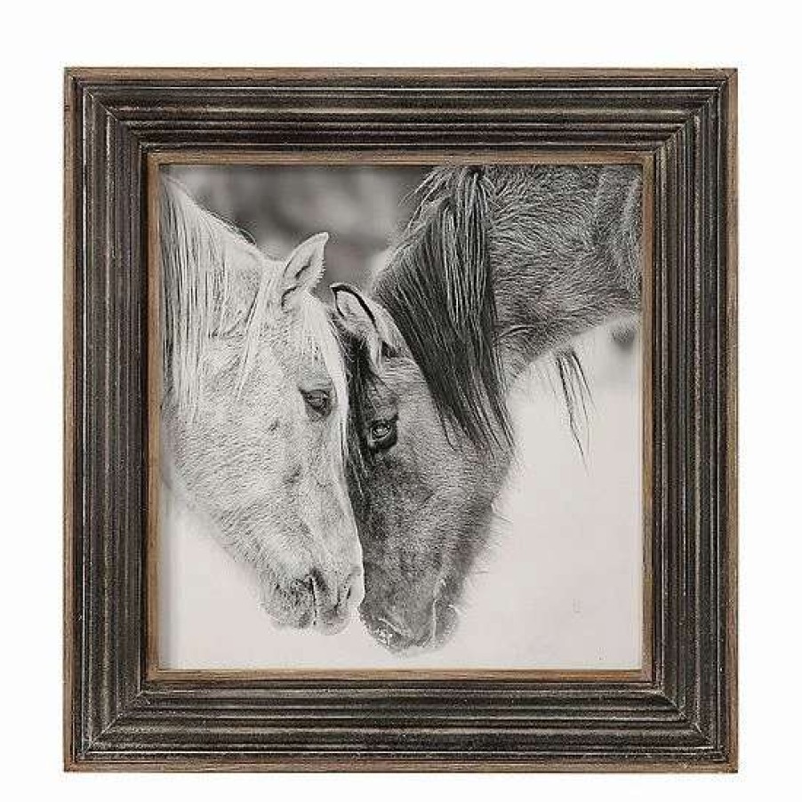 Home Decor * | Uttermost Black White Horses Framed Wall Art