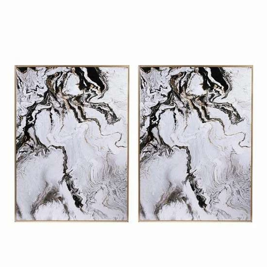 Home Decor * | A&B Home White Faux Marble Panel Wall Decor 2-Piece Set