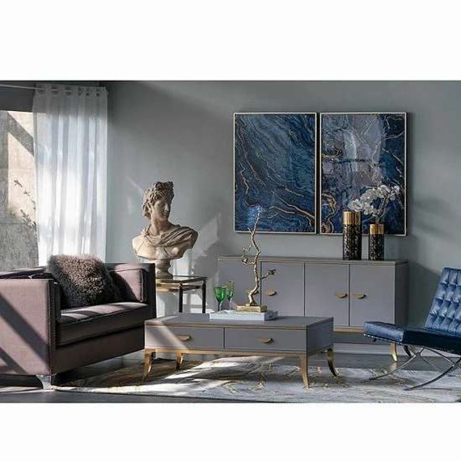 Home Decor * | A&B Home Faux Marbled Panel Wall Decor 2-Piece Set