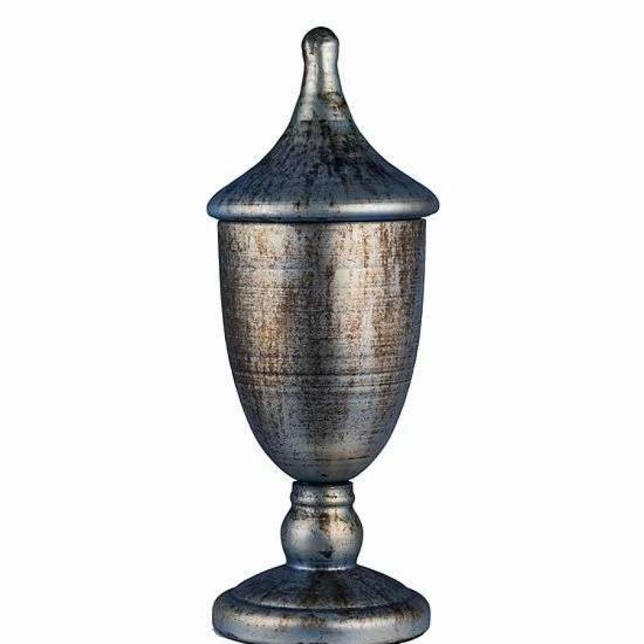 Home Decor * | A&B Home Large Metallic Lidded Trophy Table Decor