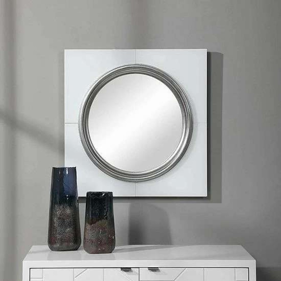 Home Decor * | Uttermost Gouveia White Square Mirror