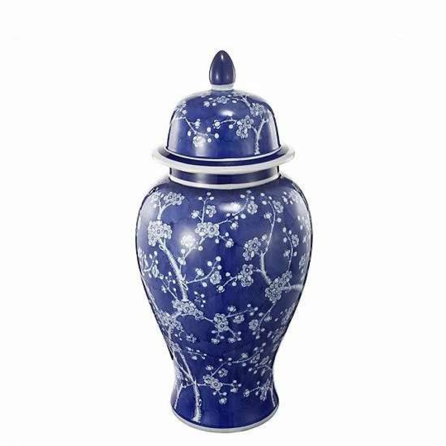 Home Decor * | A&B Home Cherry Blossoms Ginger Decorative Jar Table Decor