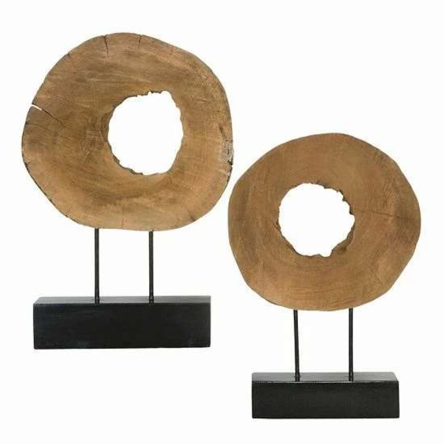 Home Decor * | Uttermost Ashlea 2-Piece Wood Sculpture Decor Set